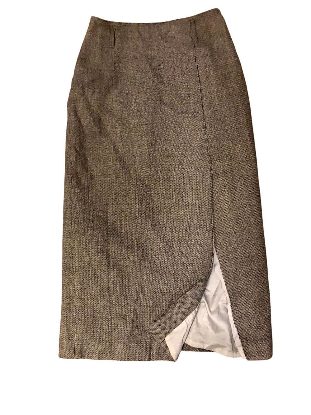 Oraz academia Vintage Oraz tweed wool front slit pencil skit with belt loops and